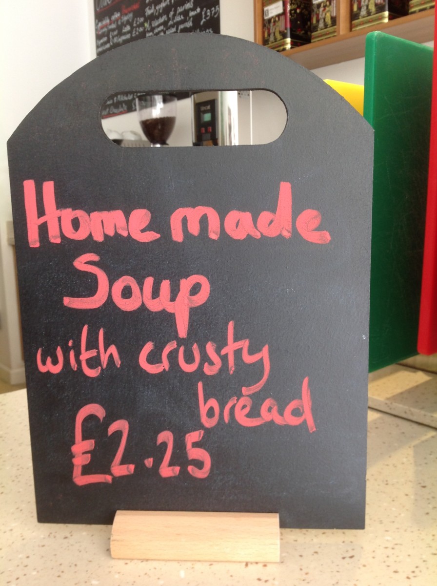 image of sign for soup